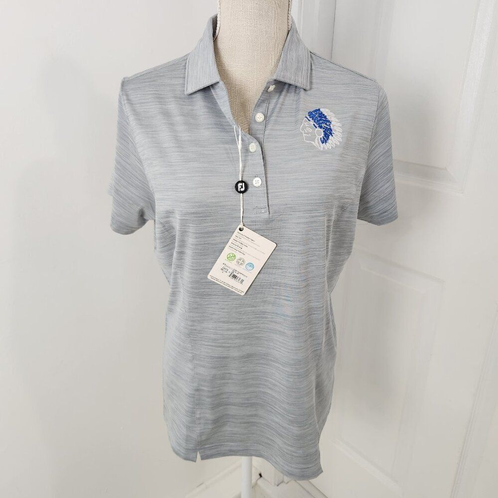 Footjoy Top Womens Medium Gray Space Dye Polo Golf Native Performance Tennis New